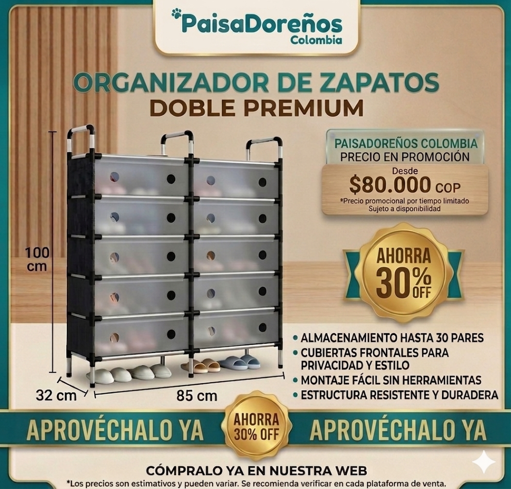 TE Zapatero De Puerta Doble 6 Niveles