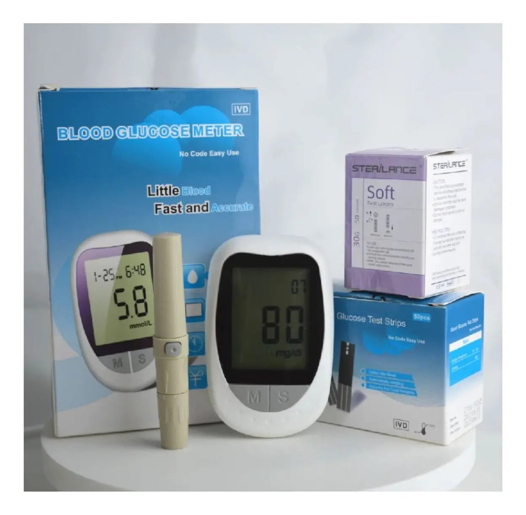 Kit Glucometro Tiras De Prueba y agujas