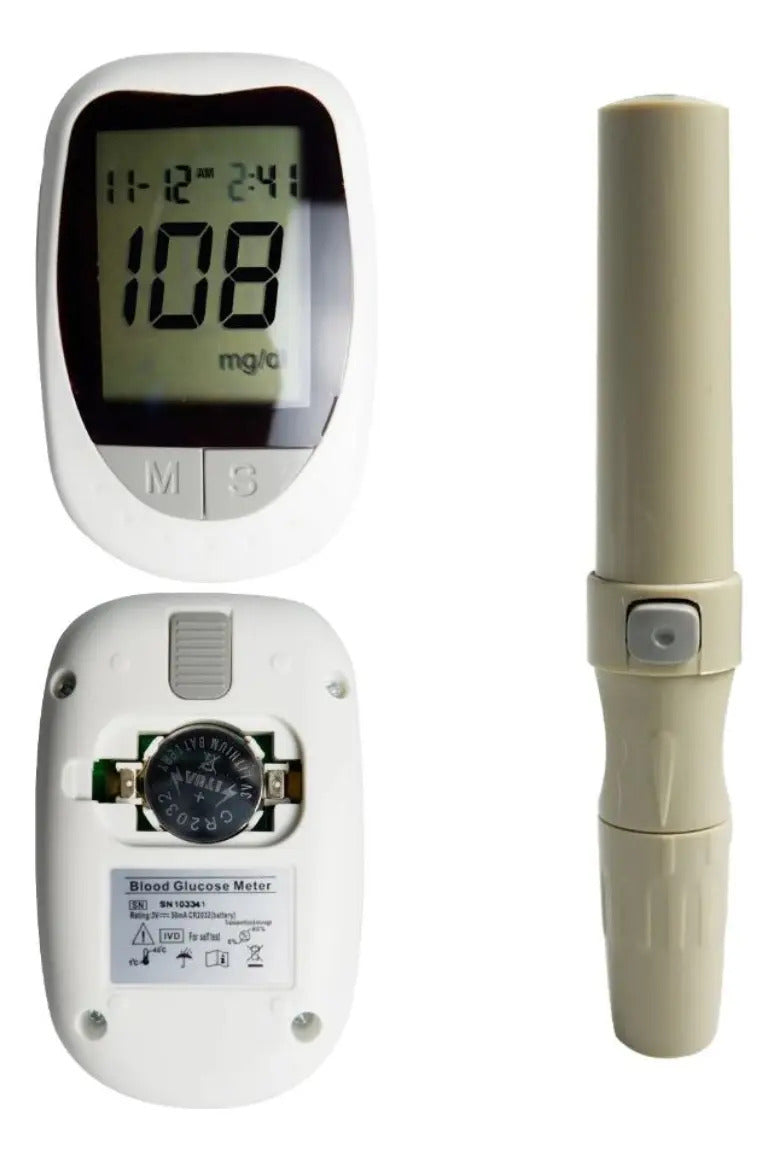 Kit Glucometro Tiras De Prueba y agujas